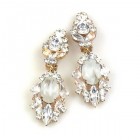 Crystal Gate Clips-on Earrings ~ Opaque White