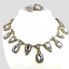 Hall Rhinestone Necklace Set ~ Clear Crystal