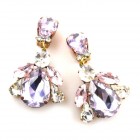 Beaute Earrings Clips ~ Violet with Clear and Pink*