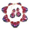Iris Necklace Set ~ Violet and Red