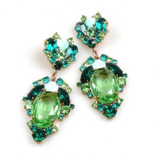 Mythique Extra Earrings for Pierced Ears ~ Green Emerald