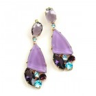 Dancing Twinkle Earrings Clips ~ Violet Purple