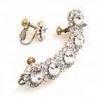 Asymmetric Earrings with Clips ~ Clear Crystal