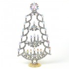 Xmas Tree Stand-up with Candles 20cm ~ Clear with AB