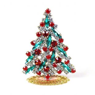 Navette Xmas Tree Stand-up ~ Emerald Red Clear