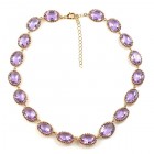 One Strand Necklace Filigree Settings ~ Violet ~ Gold Plated