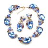 Fountain Necklace and Earrings ~ Multicolor with Sapphire