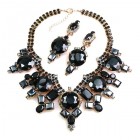 Taj Mahal Necklace Set with Earrings ~ Black