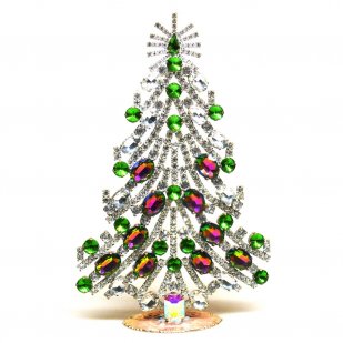 2025 Xmas Tree Decoration 20cm Ovals ~ Vitrail Green Clear*