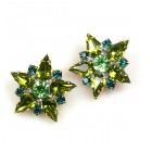 True Love Earrings Clips ~ Olive Green