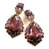 Iris Earrings Clips-on Extra ~ Purple Lavender
