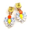 Perceive Earrings with Clips ~ Yellow Clear Sapphire