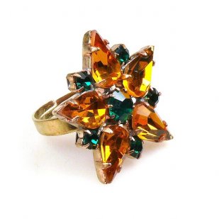 True Love Ring ~ Topaz with Emerald