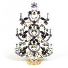 2021 Xmas Tree Decoration 17cm Hearts ~ Clear Purple Violet