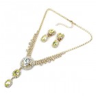 Natalie Set ~ Crystal with Yellow Jonquil