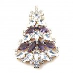 Xmas Tree Brooch #02 ~ Clear Purple*