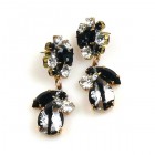 Fascinate Earrings Pierced ~ Silver Black