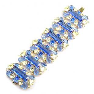 Ffion Baguette Bracelet ~ Sapphire Blue Yellow