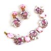 Close to Heaven Bracelet with Earrings ~ Pink Tones