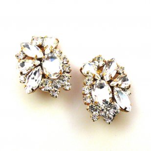 Magic Stones Earrings Clips ~ Clear Crystal*