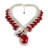 Extra Big Paradise Lost Necklace ~ Crystal with Red