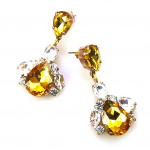 Anna Marie Earrings Pierced ~ Topaz Clear*