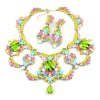 Carnival Necklace with Earrings ~ Multicolor Green