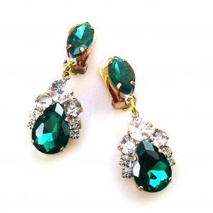 Mon Cheri Earrings Clips ~ Emerald*