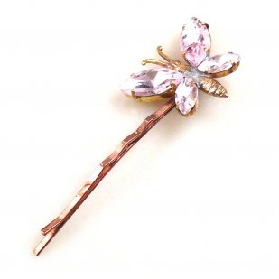 Hairpin Small with Butterfly ~ Pink