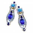 Moonglow Earrings Clips ~ Extra Blue Aqua*