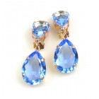 Raindrops Earrings Clips ~ Light Sapphire
