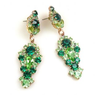Andromeda Earrings Pierced ~ Green Emerald