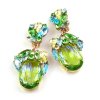 Fiore Clips Earrings ~ Lime Green Ovals Multicolor