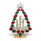 Tree with Three Candles Decoration 16cm ~ Red Emerald Clear*
