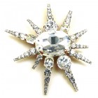 Monstrance Star Brooch Large ~ Clear Crystal