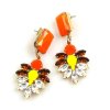 Perceive Earrings Pierced ~ Opaque Orange Clear Yellow