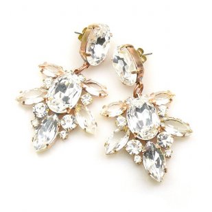 Xantypa Earrings Pierced ~ Clear Crystal