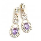 Moon Dream Earrings with Clips ~ Crystal with Violet