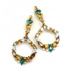Paradise Valley Clips Earrings ~ Topaz Emerald Clear