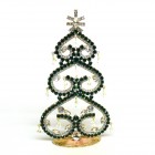 Hearts Standing Xmas Tree with Beads 16cm ~ Emerald Clear*