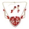 Flying Heart Necklace with Earrings Set