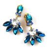 Dione Earrings Clips ~ Blue with Clear*