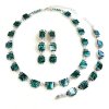 Victoria Set ~ Emerald ~ Rhodium Plated