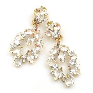 Xena Earrings Clips ~ Clear Crystal