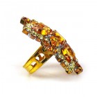 Star Rhinestone Ring ~ Crystal with Topaz