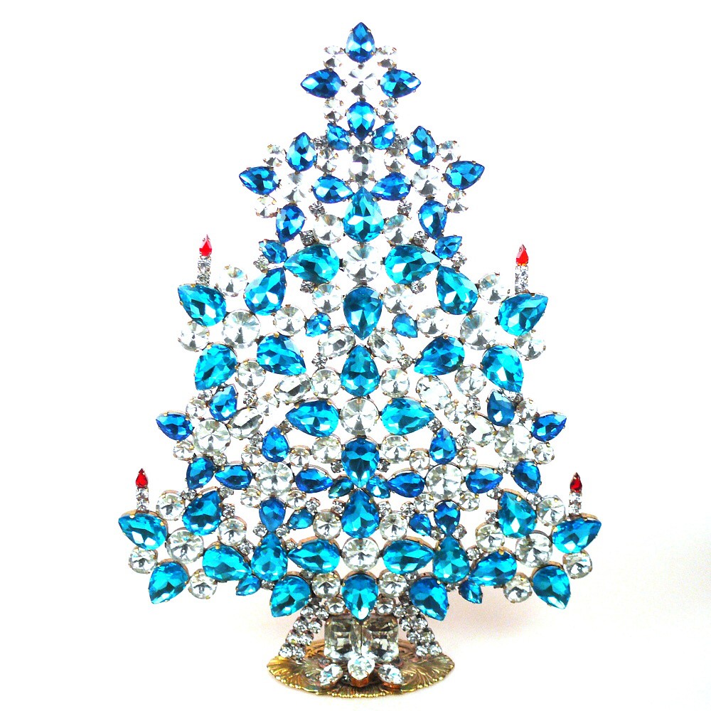 32 cm XXL Xmas Tree Decoration Teardrops Aqua Clear* LILIEN CZECH